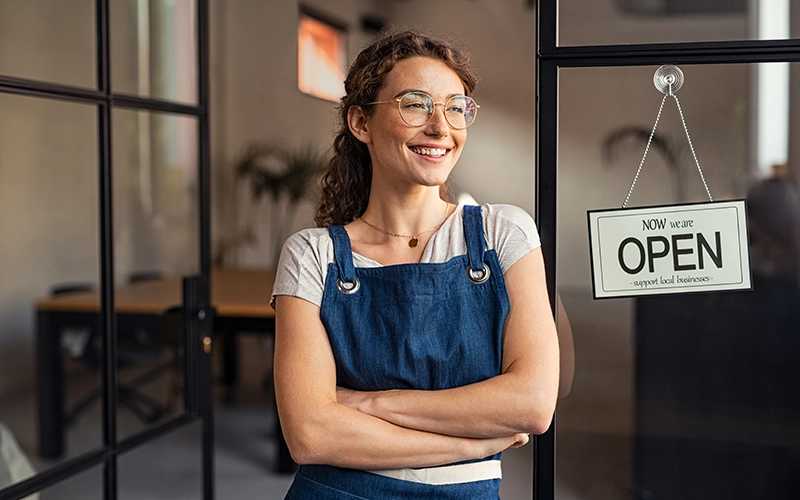smiling woman business owner