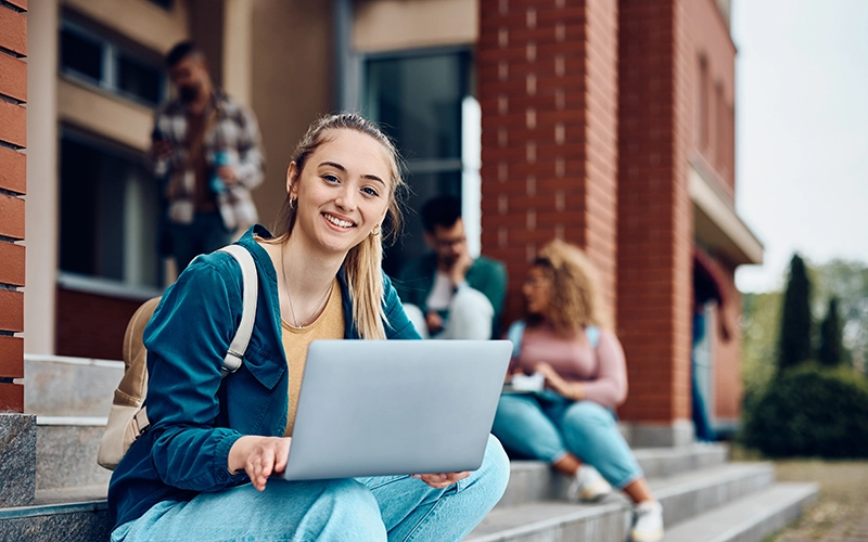 smiling girl college student