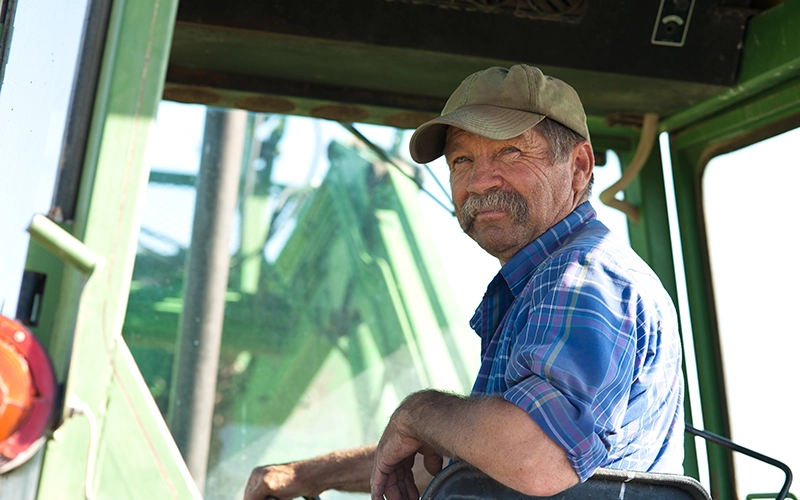 farmer in tractor